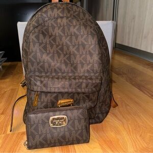 Michael Kors matching wallet and backpack